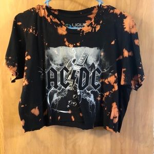 AC/DC cropped-bleached shirt